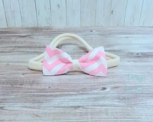2 Piece Shabby Pink Chevron Headband Set