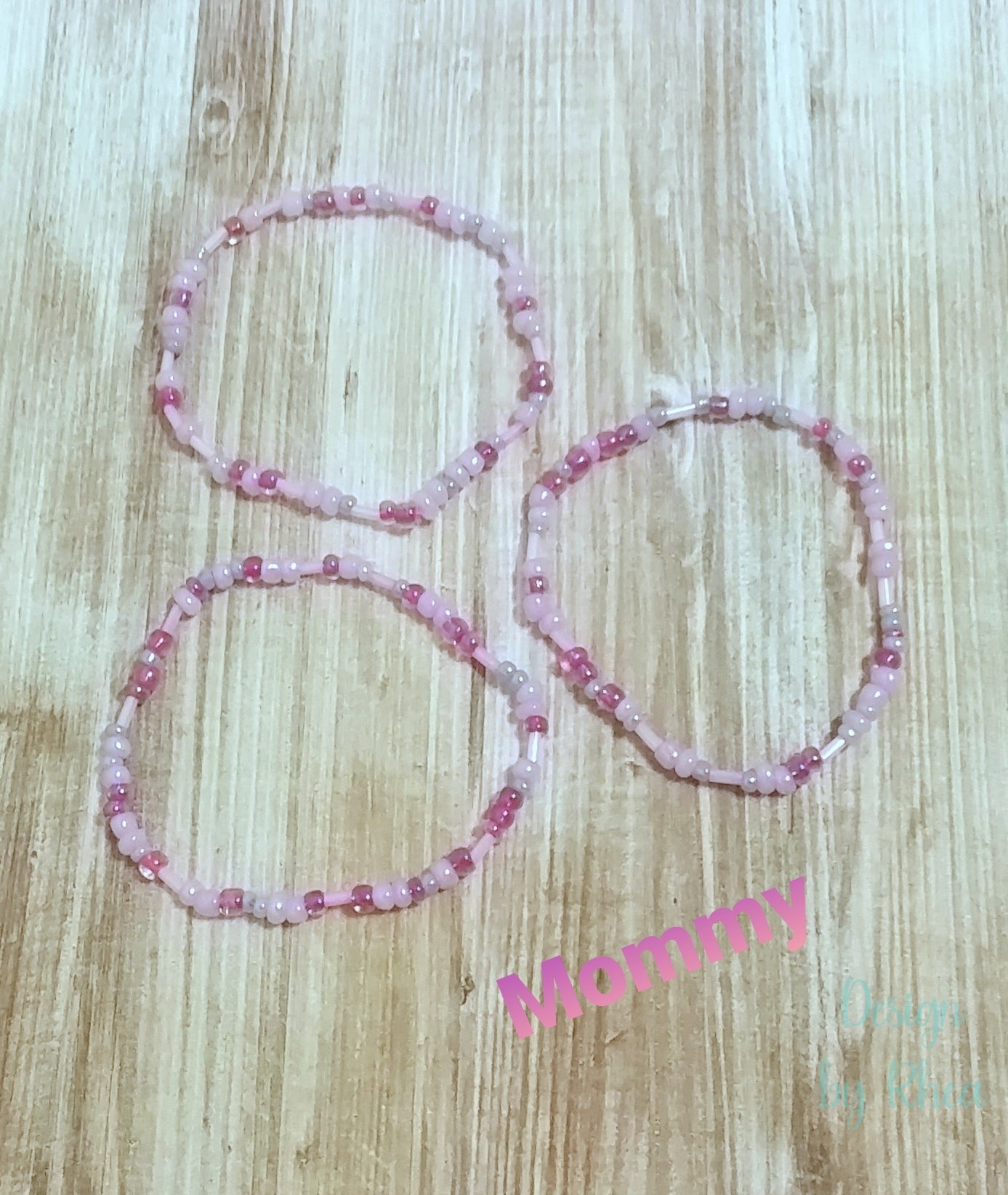 Fushia "Mommy and Mini Me" Stretch Bracelet Sets