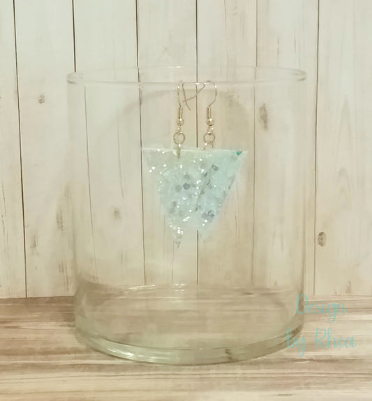 Chunky Glitter Triangle Drop Earrings