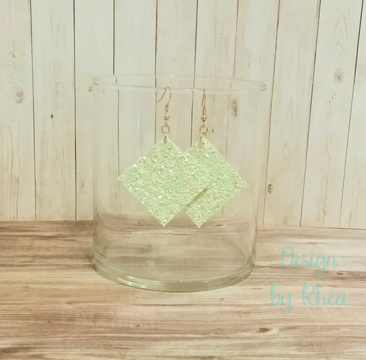 Chunky Glitter Diamond Drop Earrings