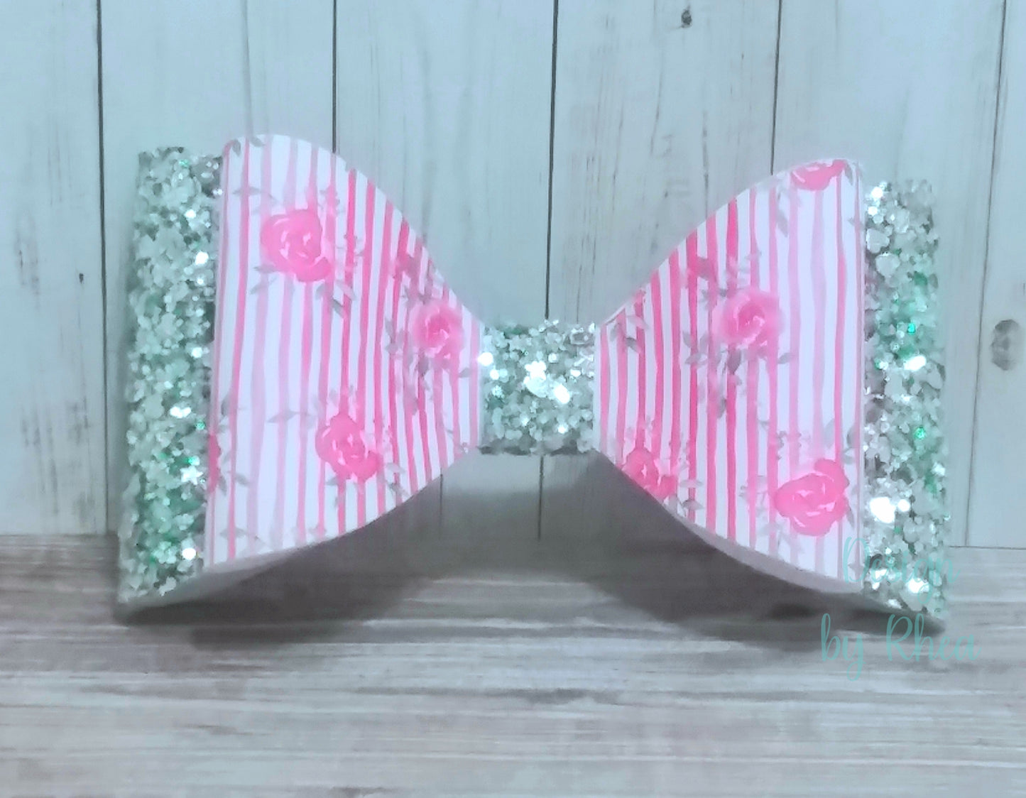 Stormy Gardens Faux Leather Hair Bow