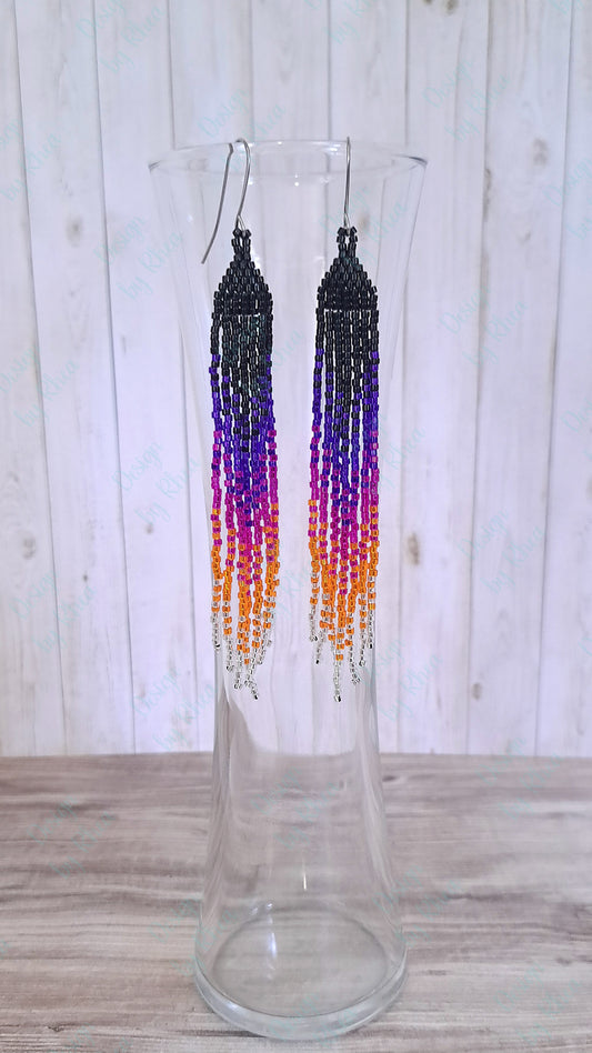 Spooky Season Beaded Fringe Earrings