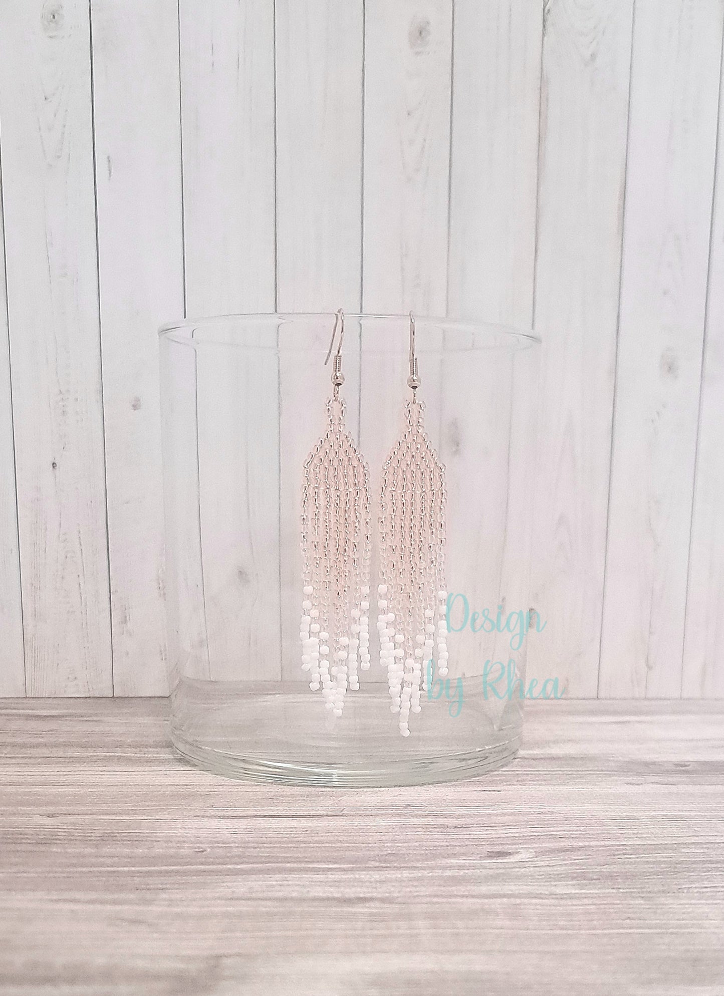 Pink Sands Beaded Fringe Earrings
