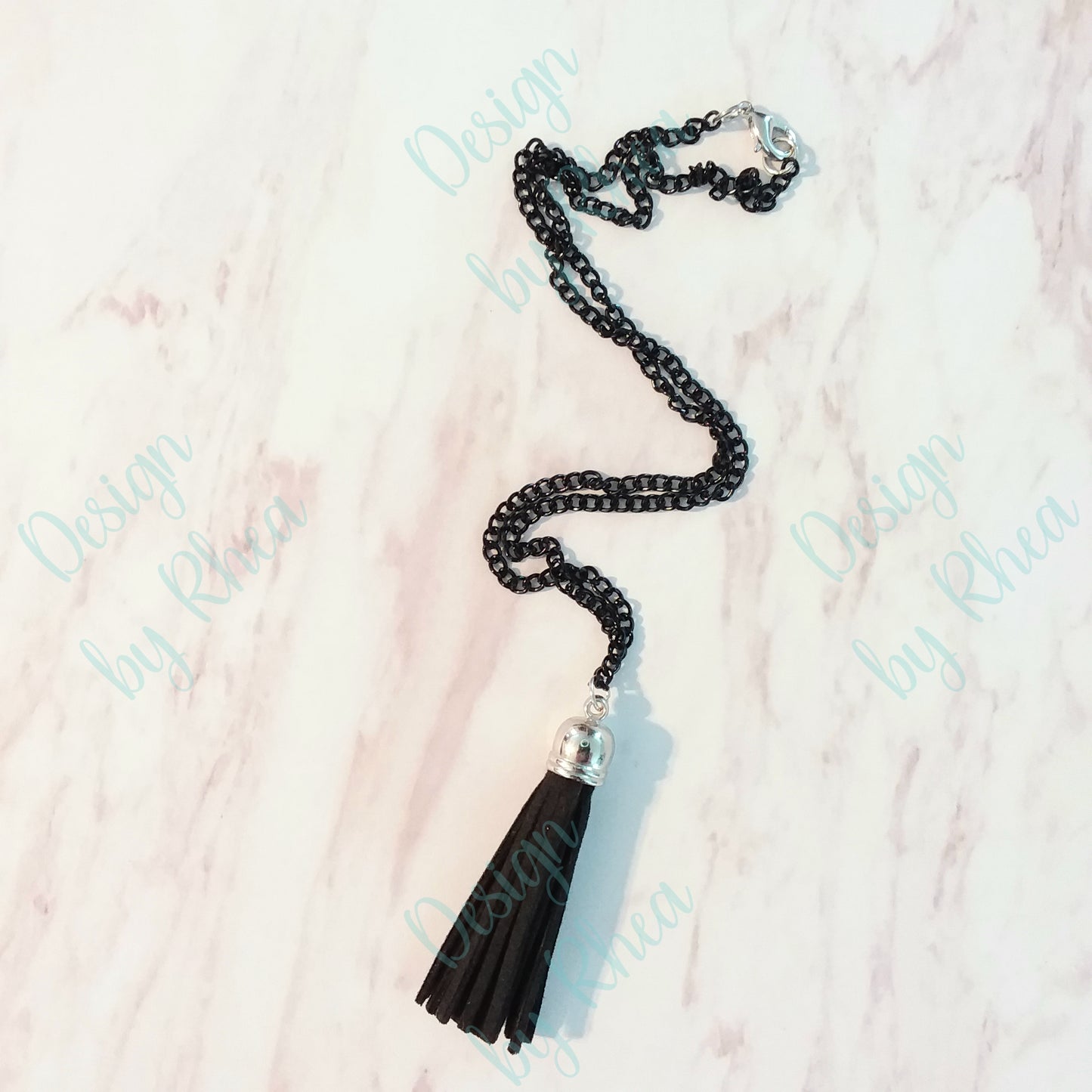 18" Faux Leather Tassel Necklace