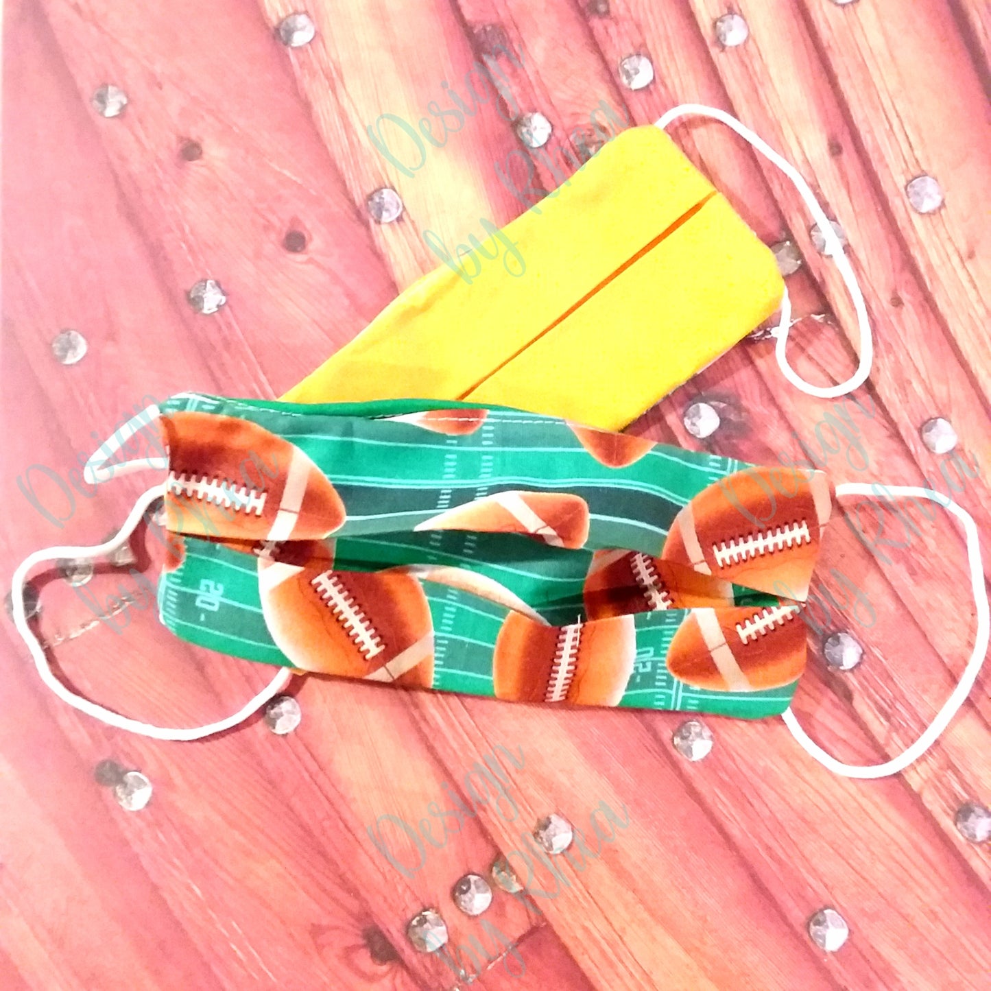 Football & Orange Face Mask with Filter Pocket