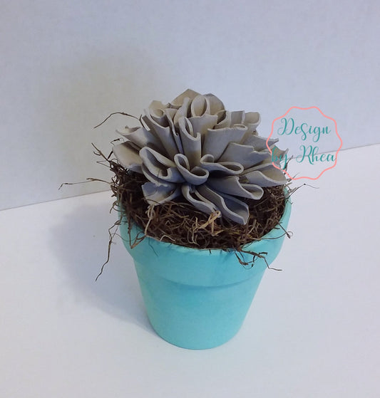 Potted Wood Flower Decor