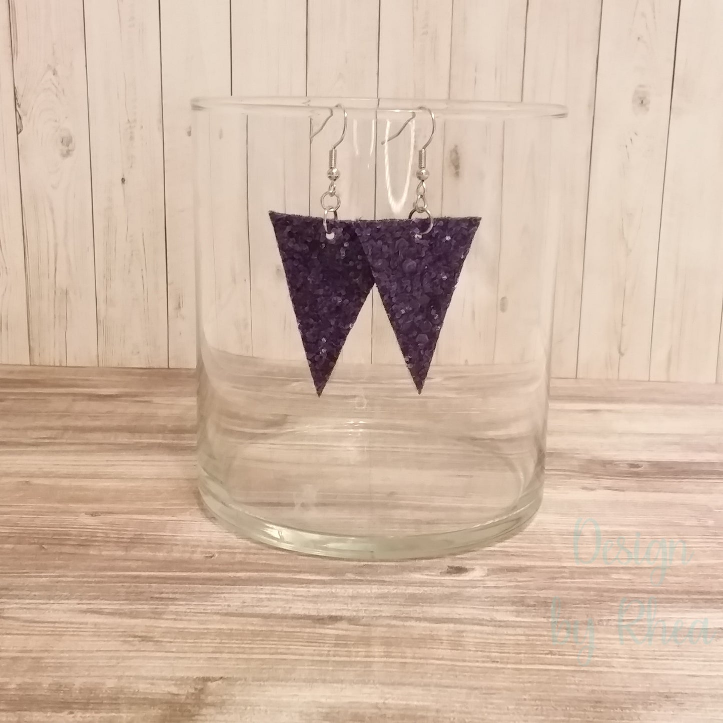 Chunky Glitter Triangle Drop Earrings