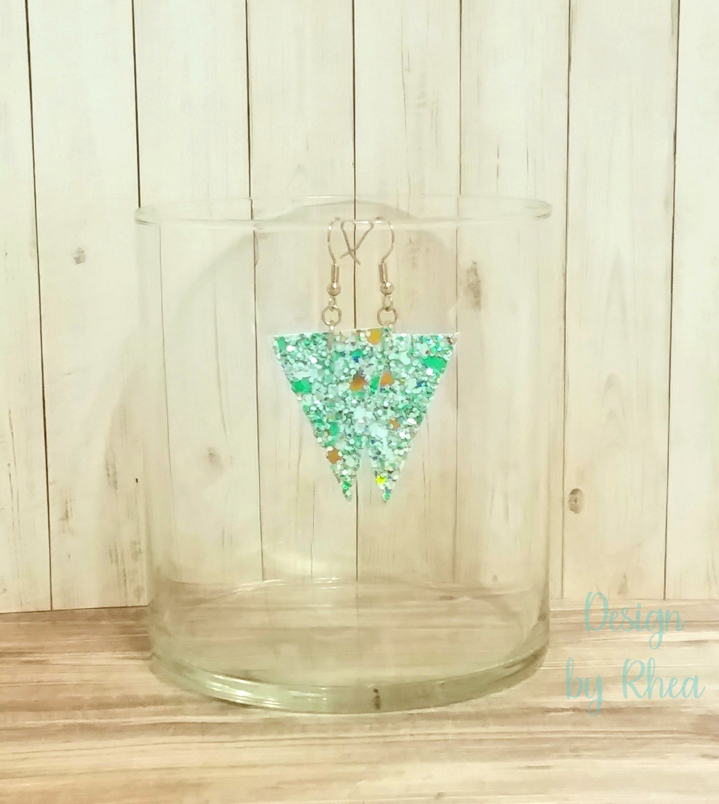 Chunky Glitter Triangle Drop Earrings