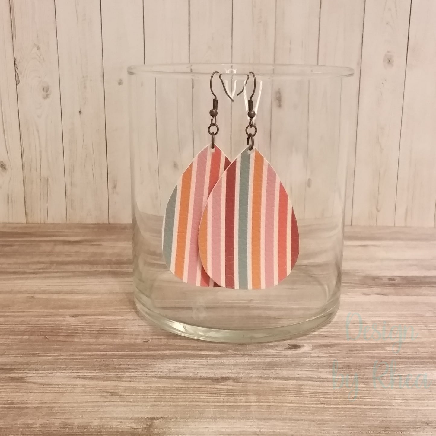 Patterned Faux Leather Teardrop Earrings