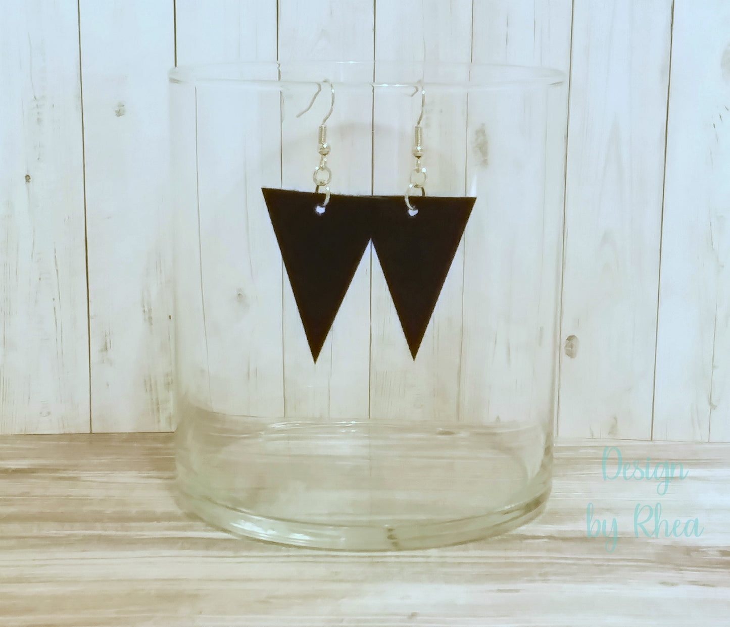 Faux Leather Triangle Drop Earrings