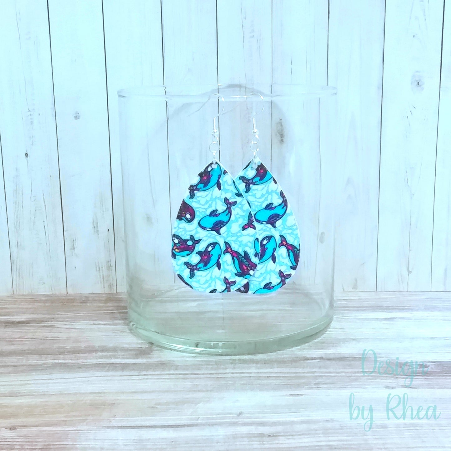 Patterned Faux Leather Teardrop Earrings