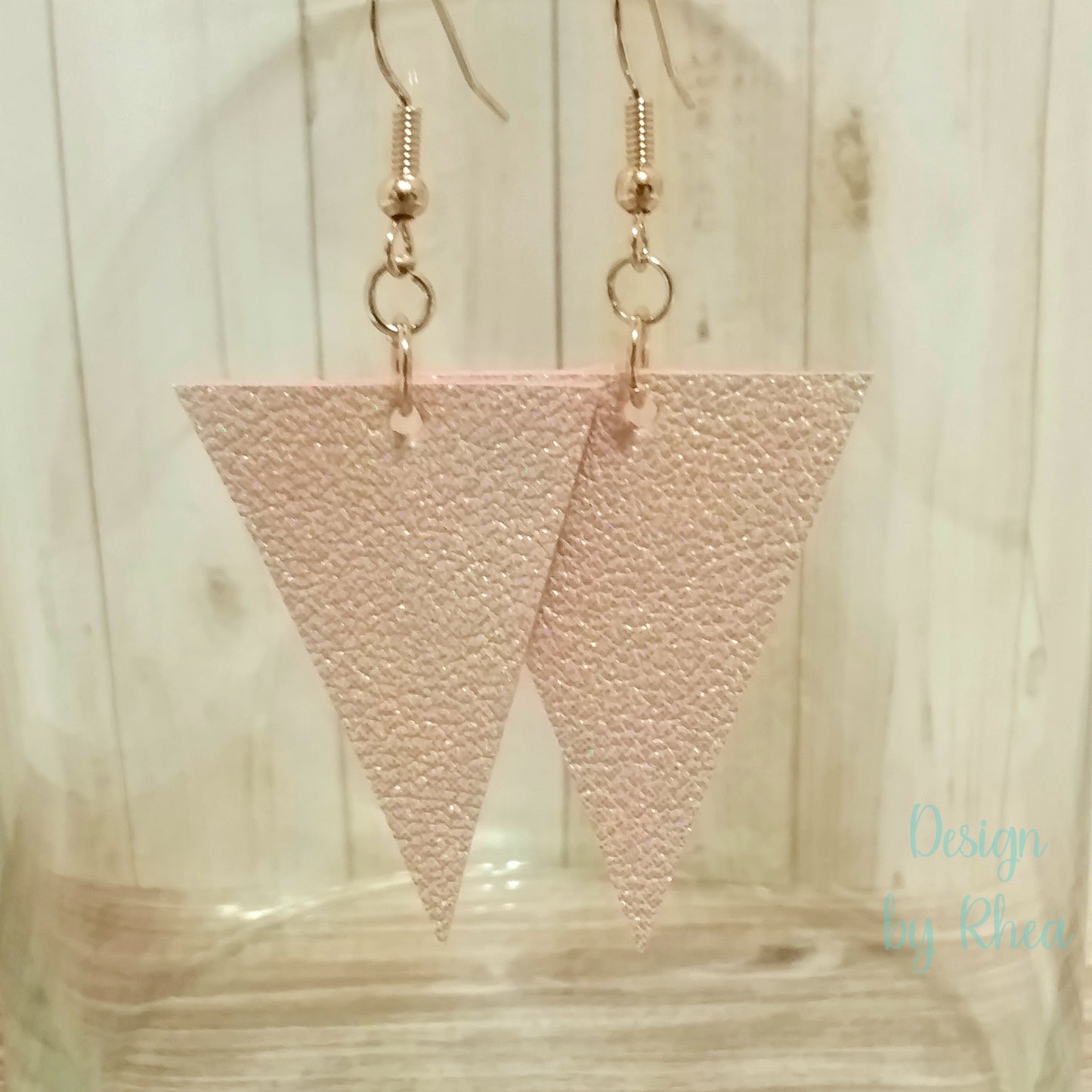 Faux Leather Triangle Drop Earrings