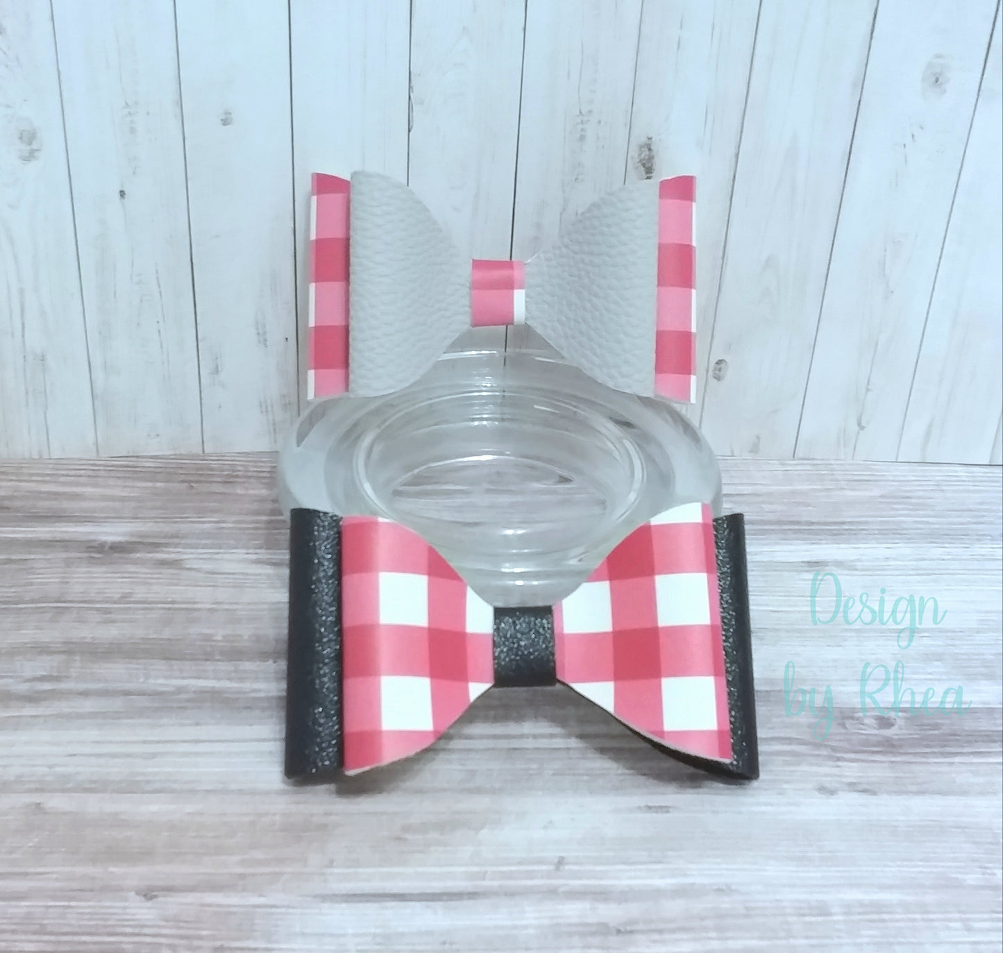Brick Red Plaid Faux Leather Hair Bow Collection