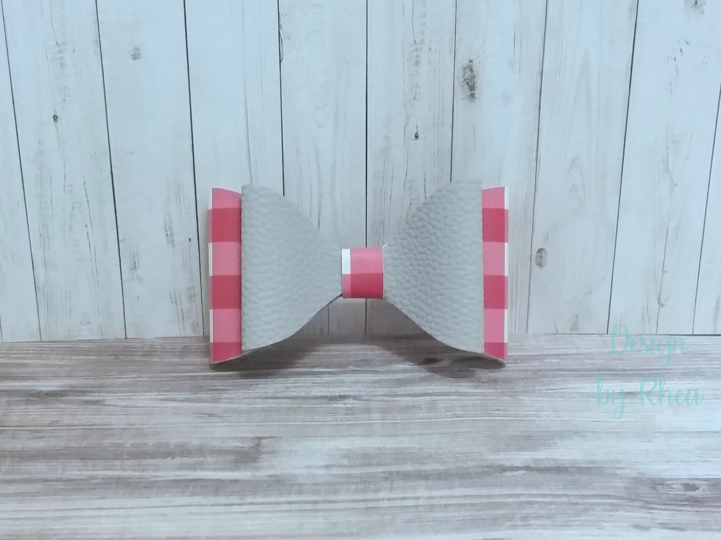 Brick Red Plaid Faux Leather Hair Bow Collection