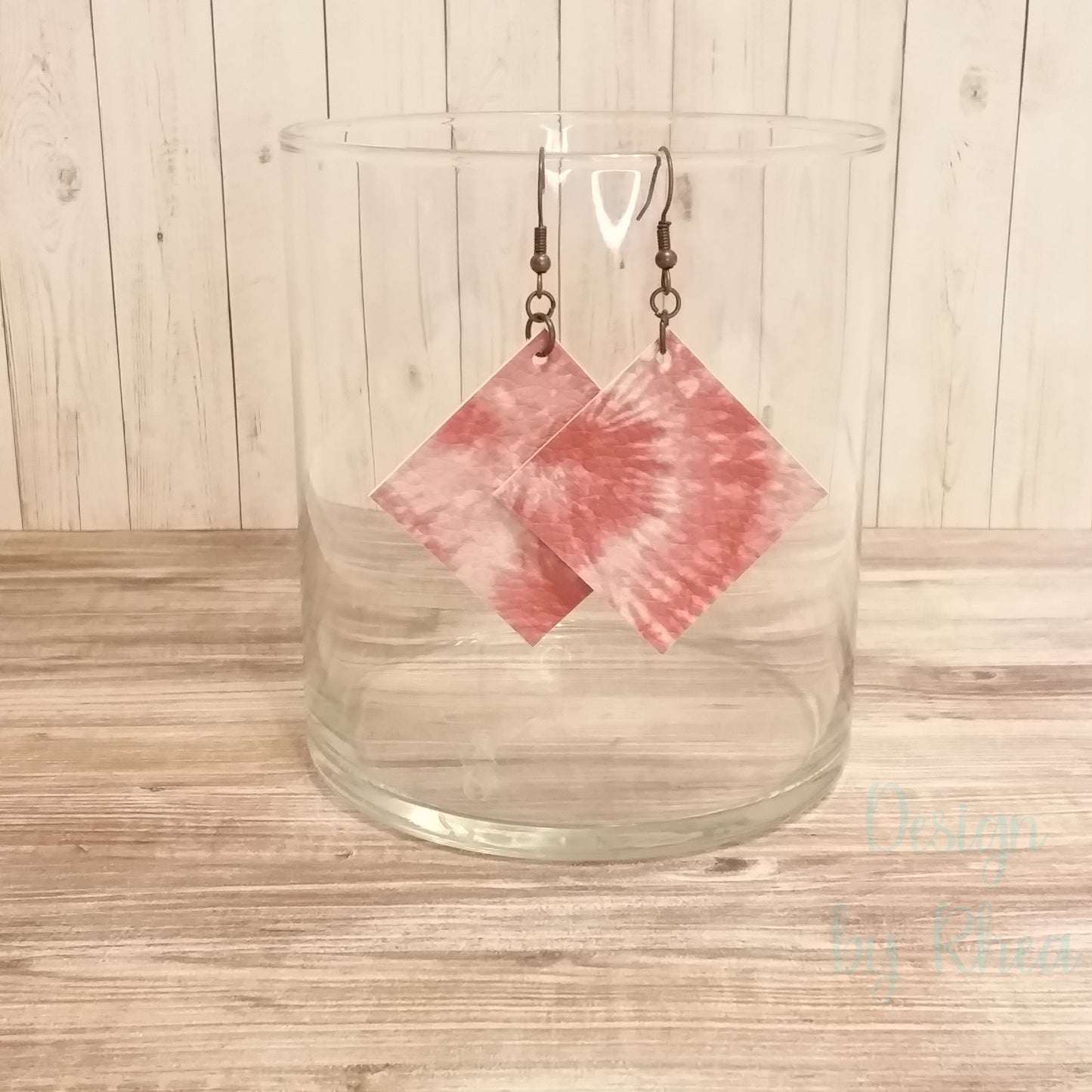 Faux Leather Diamond Drop Earrings