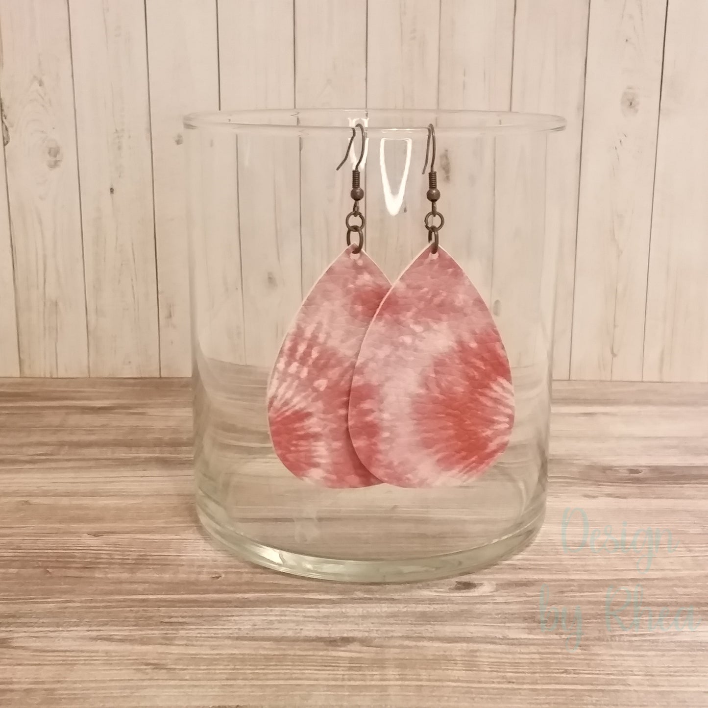 Patterned Faux Leather Teardrop Earrings