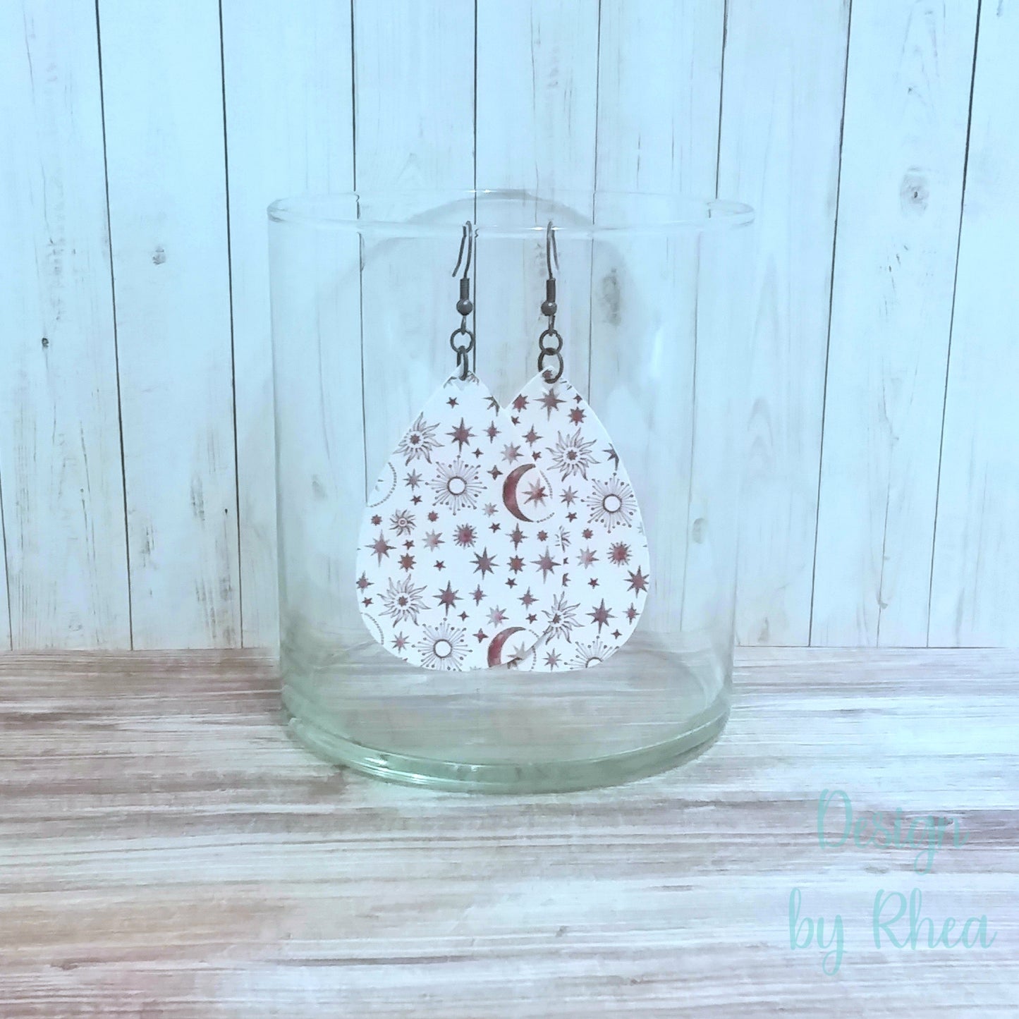 Patterned Faux Leather Teardrop Earrings