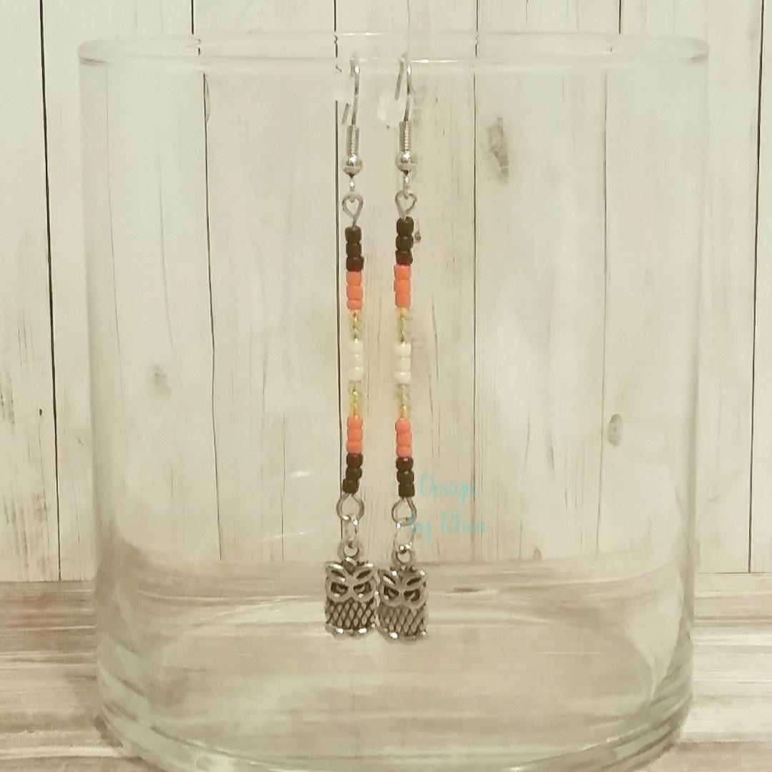 Owl Beaded Drop Earrings