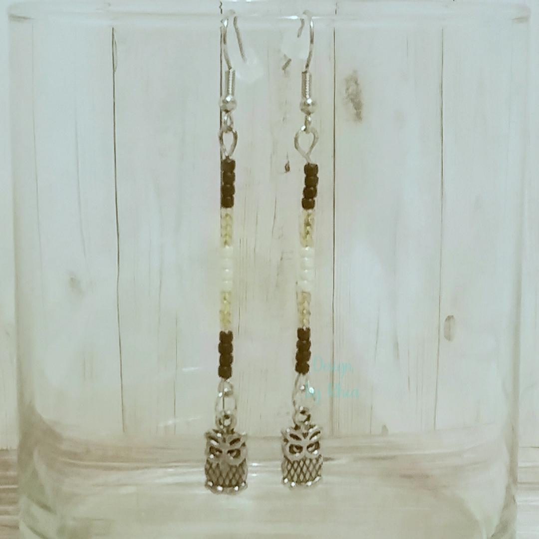 Owl Beaded Drop Earrings