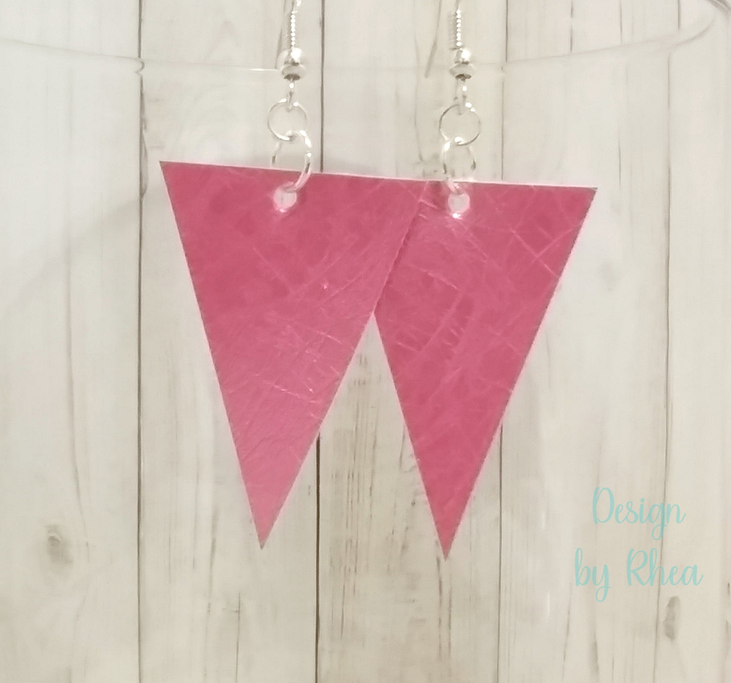Faux Leather Triangle Drop Earrings