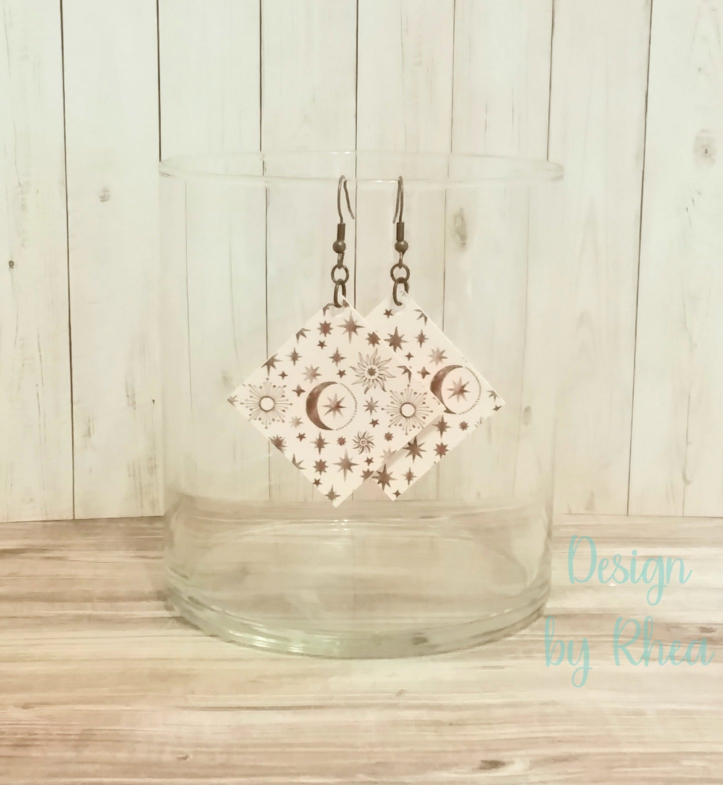 Faux Leather Diamond Drop Earrings