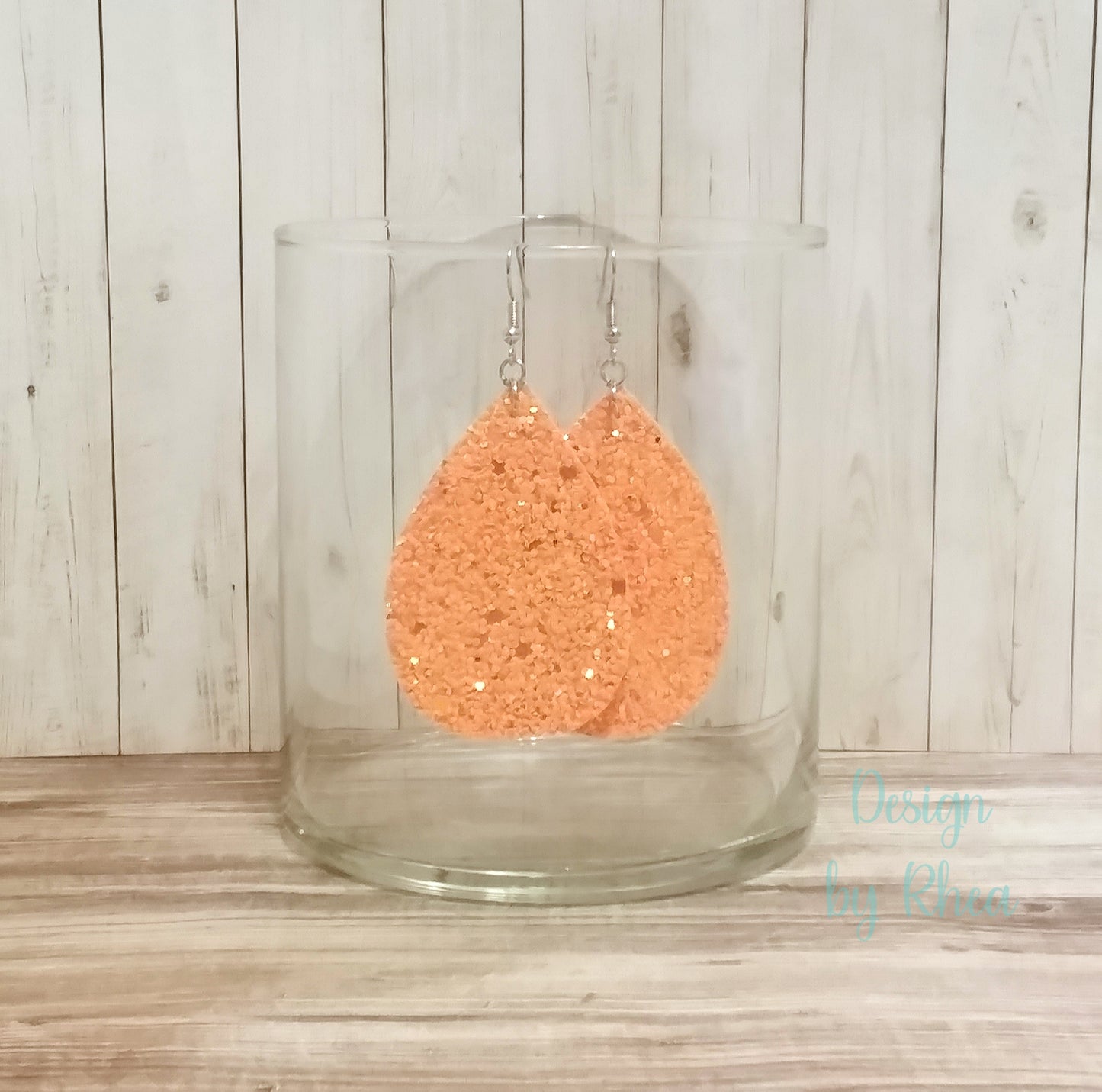 Chunky Glitter Faux Leather Teardrop Earrings