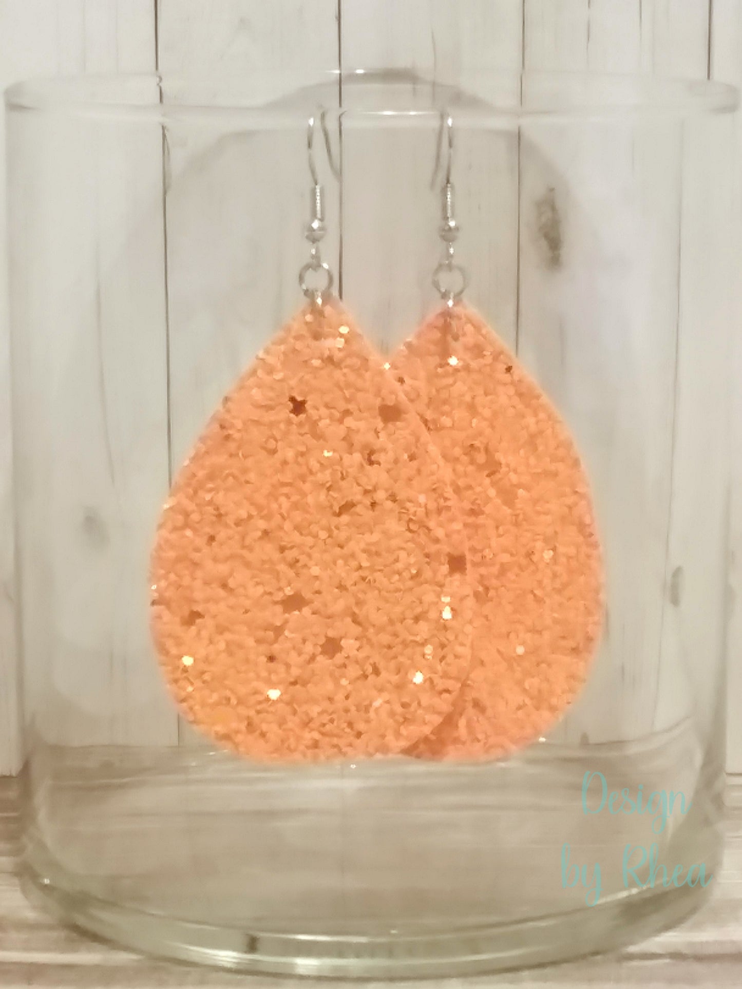 Chunky Glitter Faux Leather Teardrop Earrings