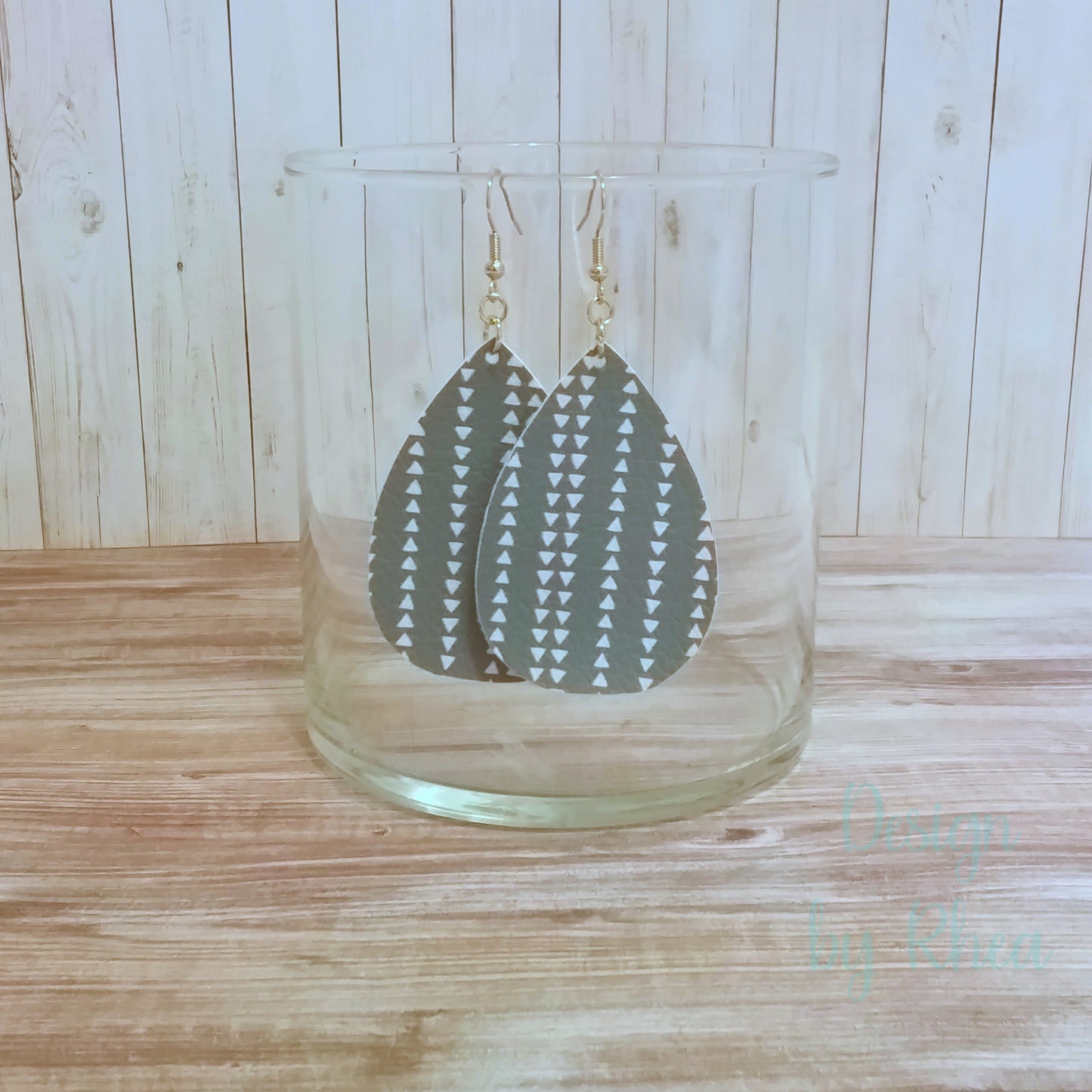 Patterned Faux Leather Teardrop Earrings