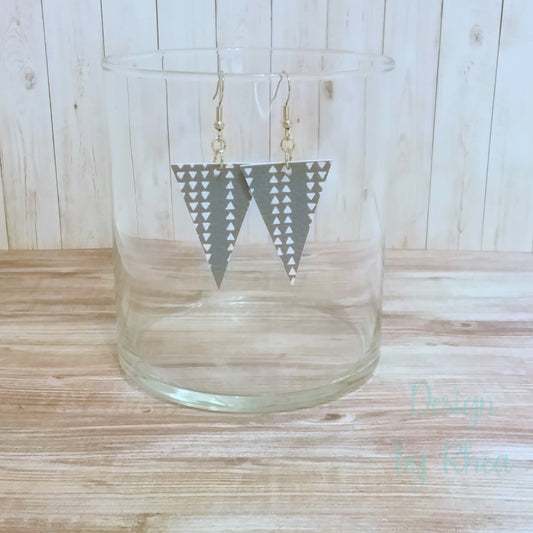 Faux Leather Triangle Drop Earrings