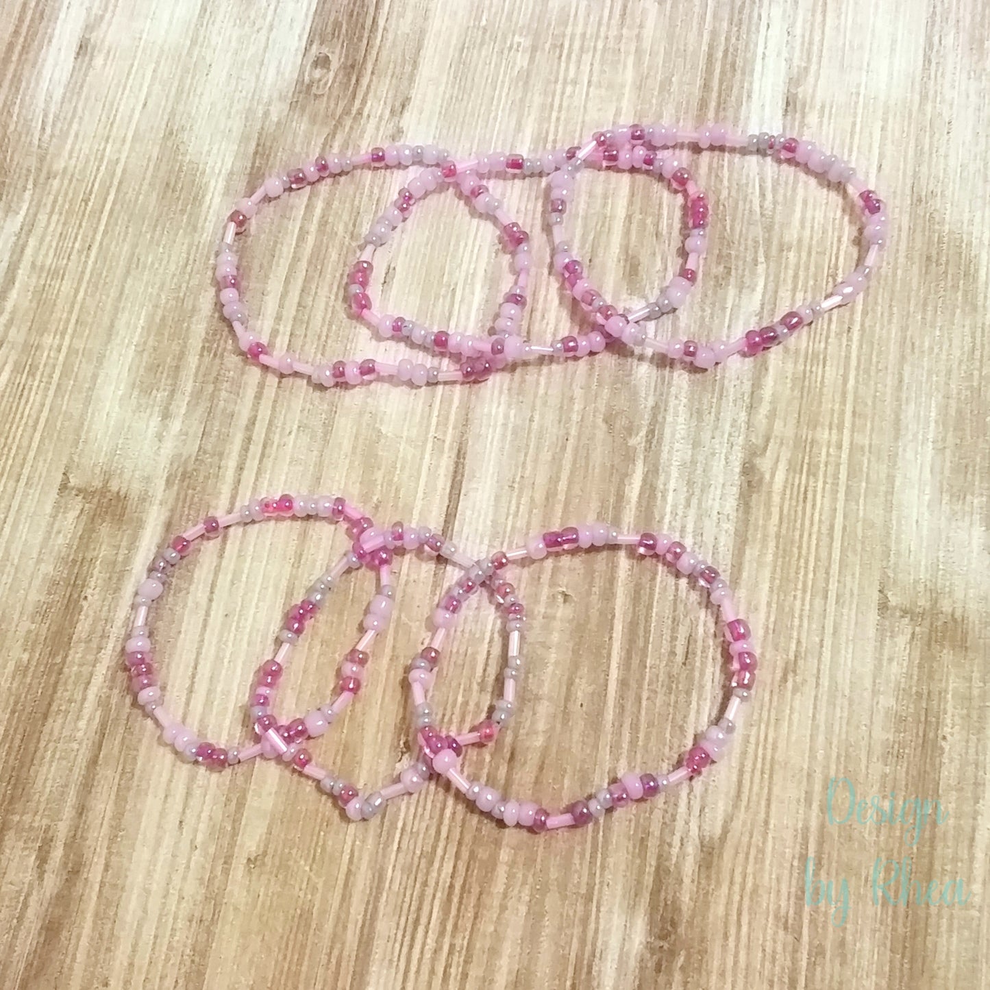 Fushia "Mommy and Mini Me" Stretch Bracelet Sets