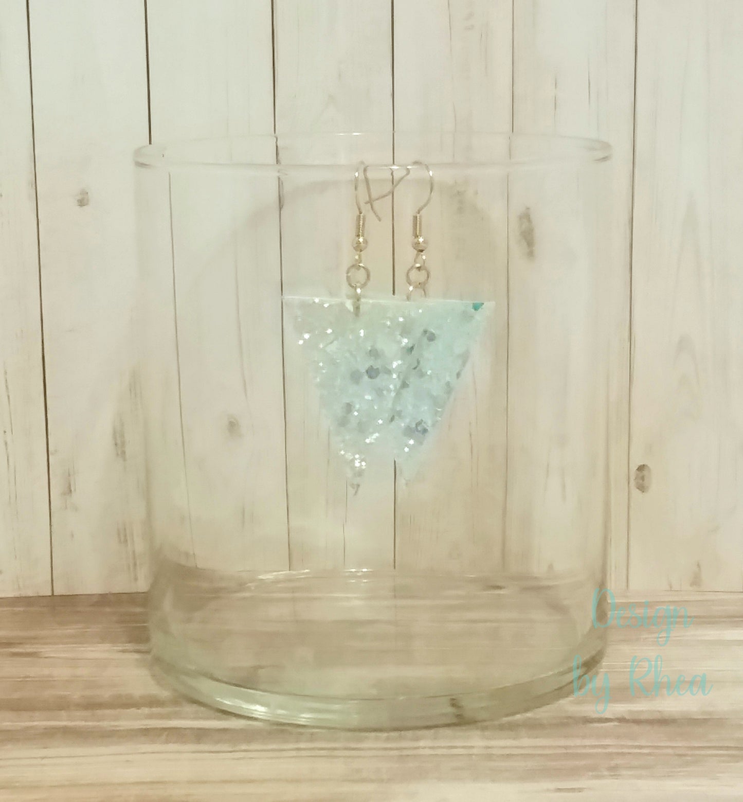 Chunky Glitter Triangle Drop Earrings