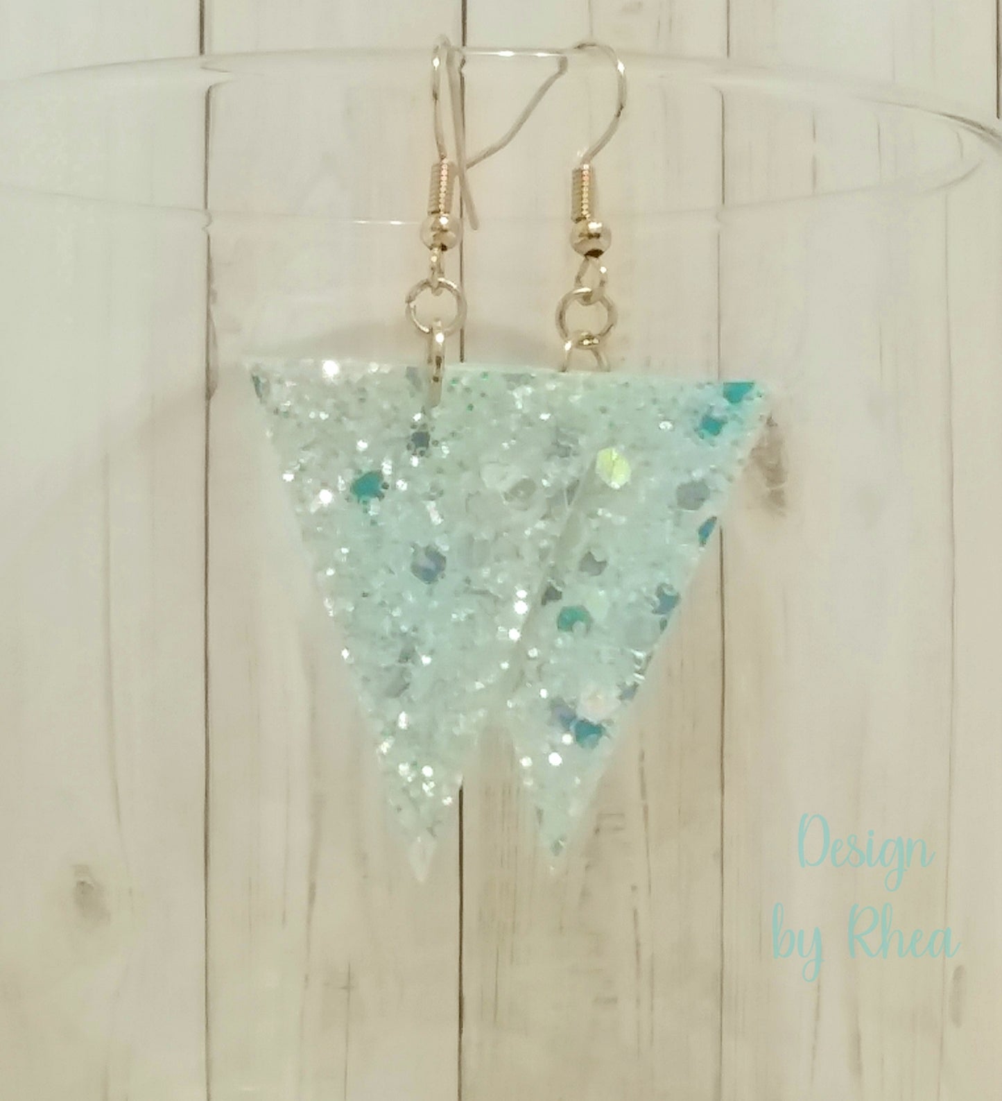 Chunky Glitter Triangle Drop Earrings