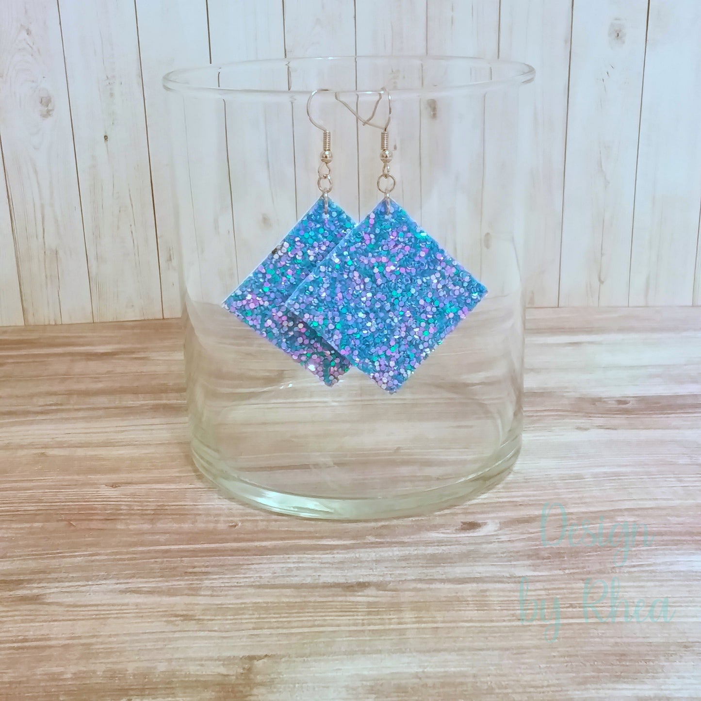 Chunky Glitter Diamond Drop Earrings