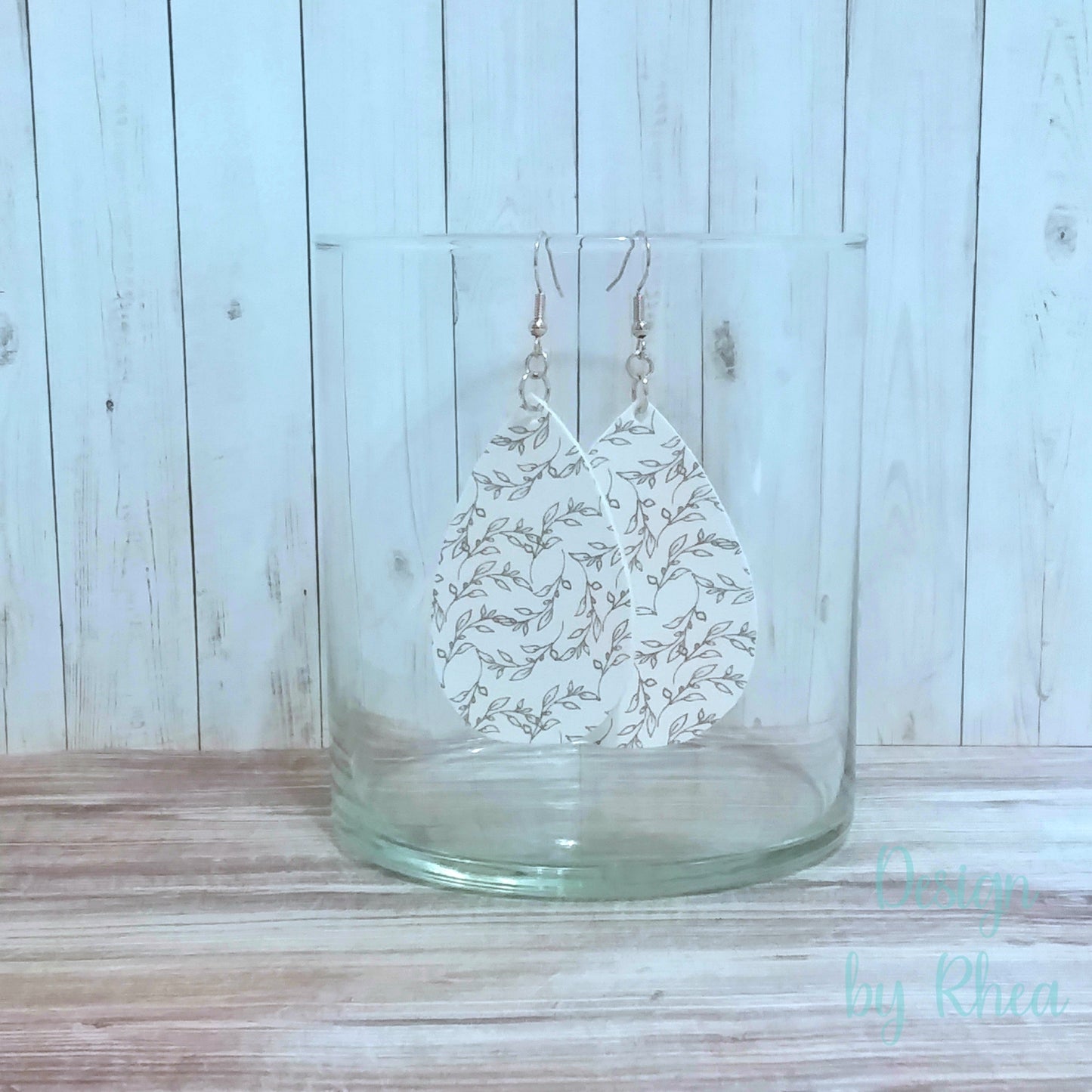 Patterned Faux Leather Teardrop Earrings