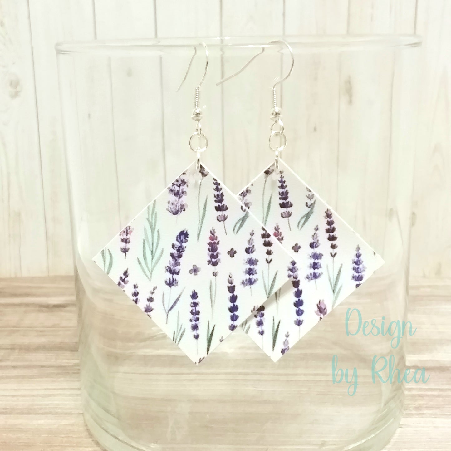 Faux Leather Diamond Drop Earrings