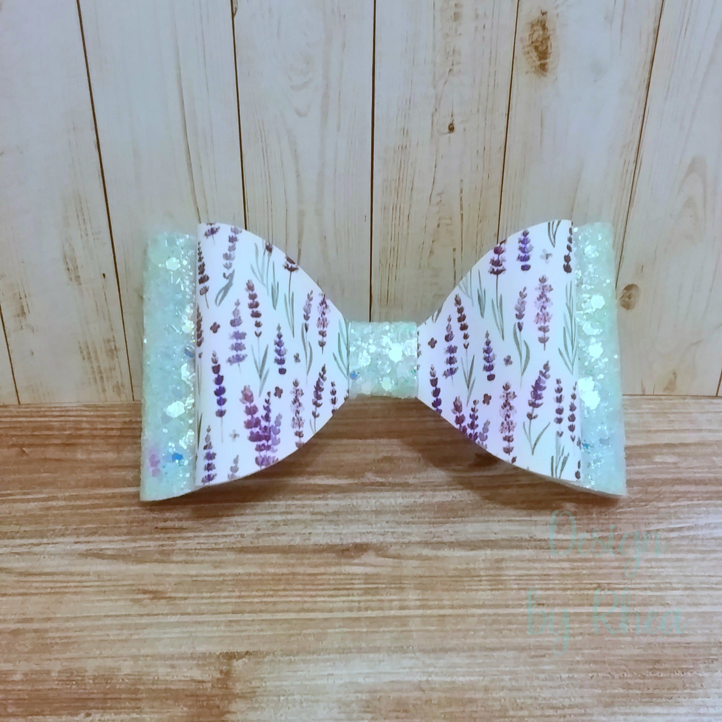 Lavender & Mint Geometric Glitter Faux Leather Hair Bow