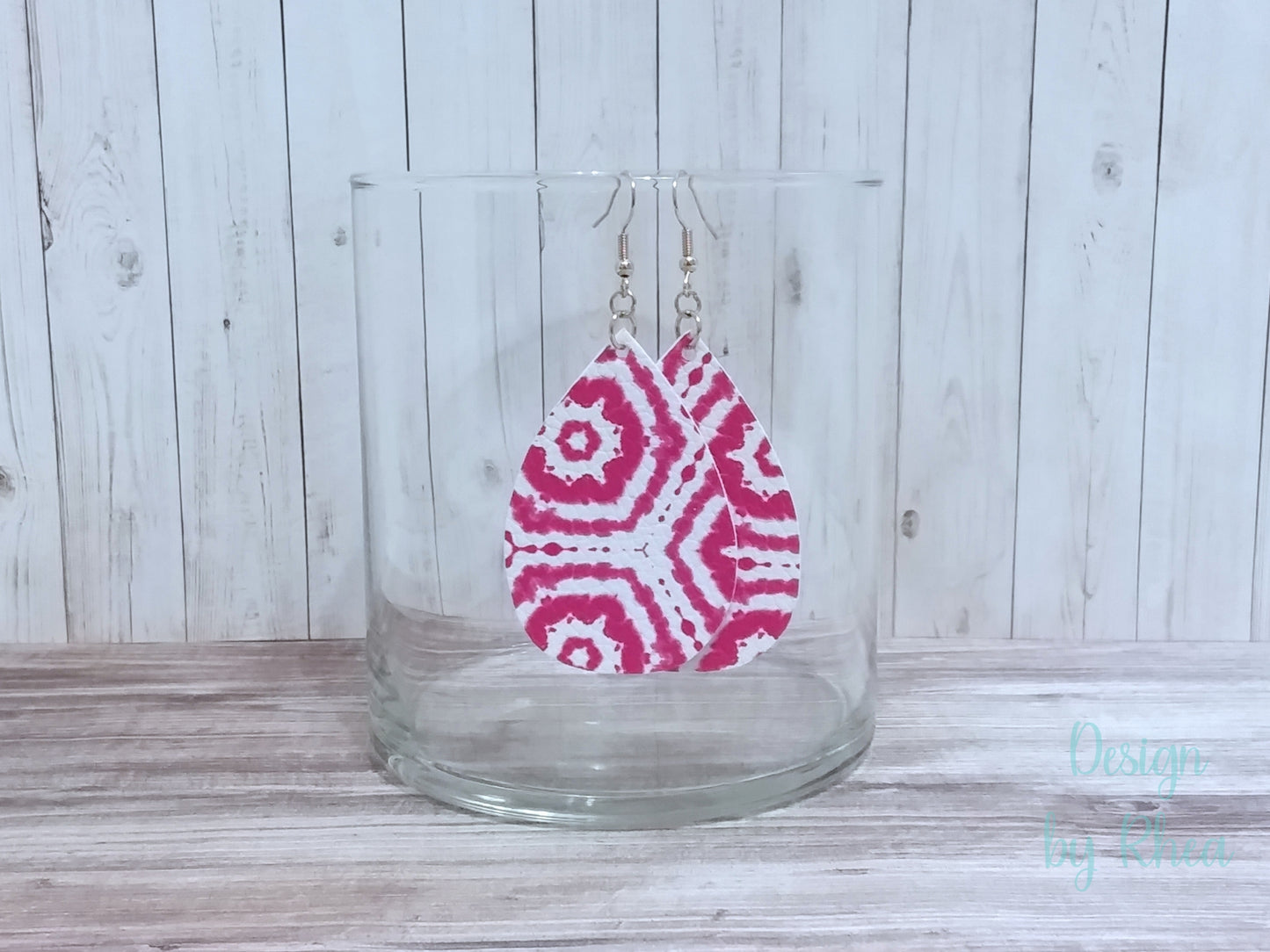 Patterned Faux Leather Teardrop Earrings