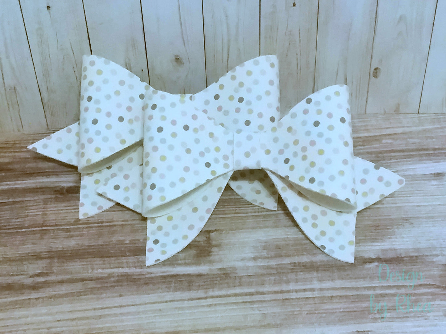 Muted Spring Dots Faux Leather Hair Bow