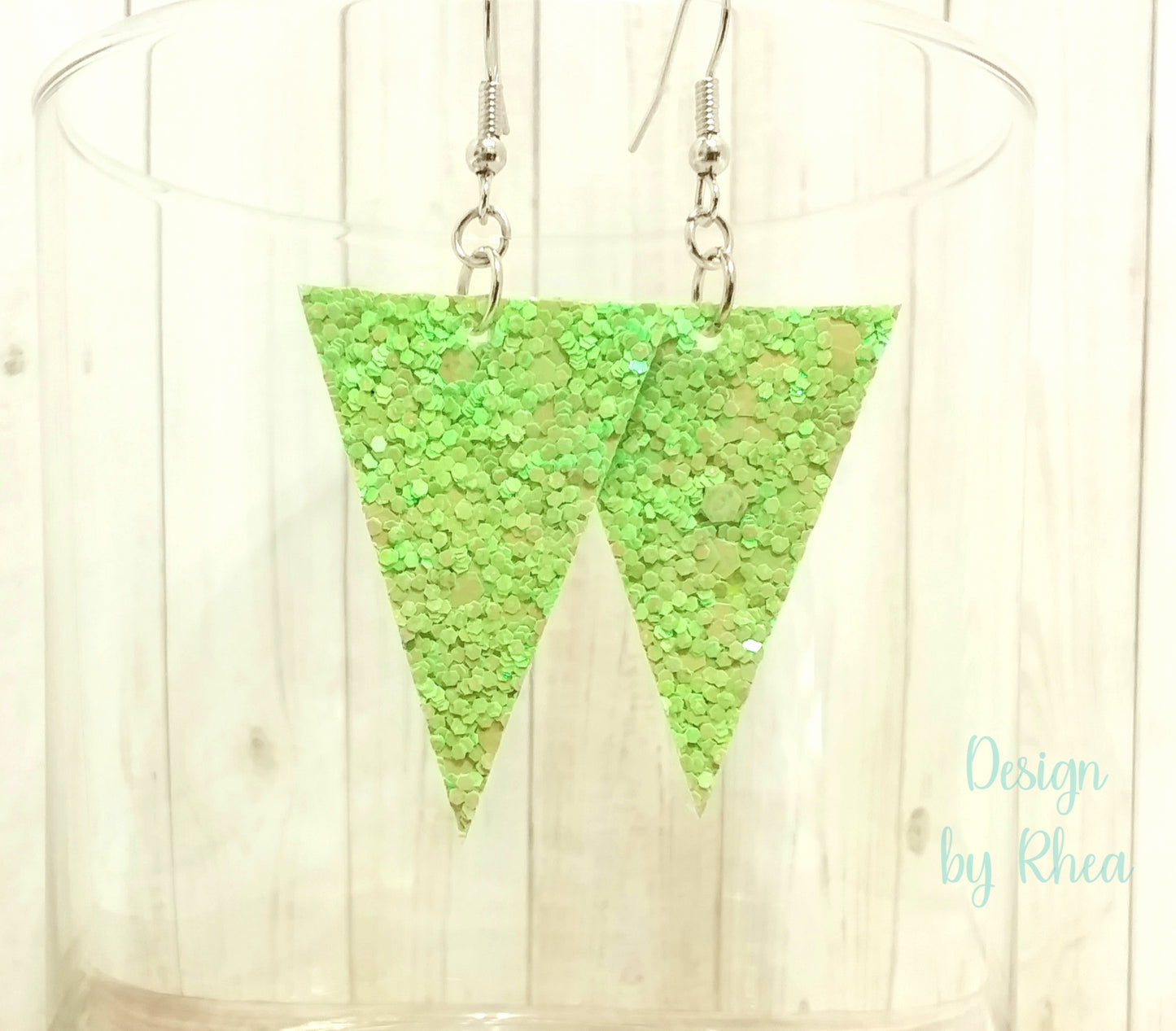 Chunky Glitter Triangle Drop Earrings