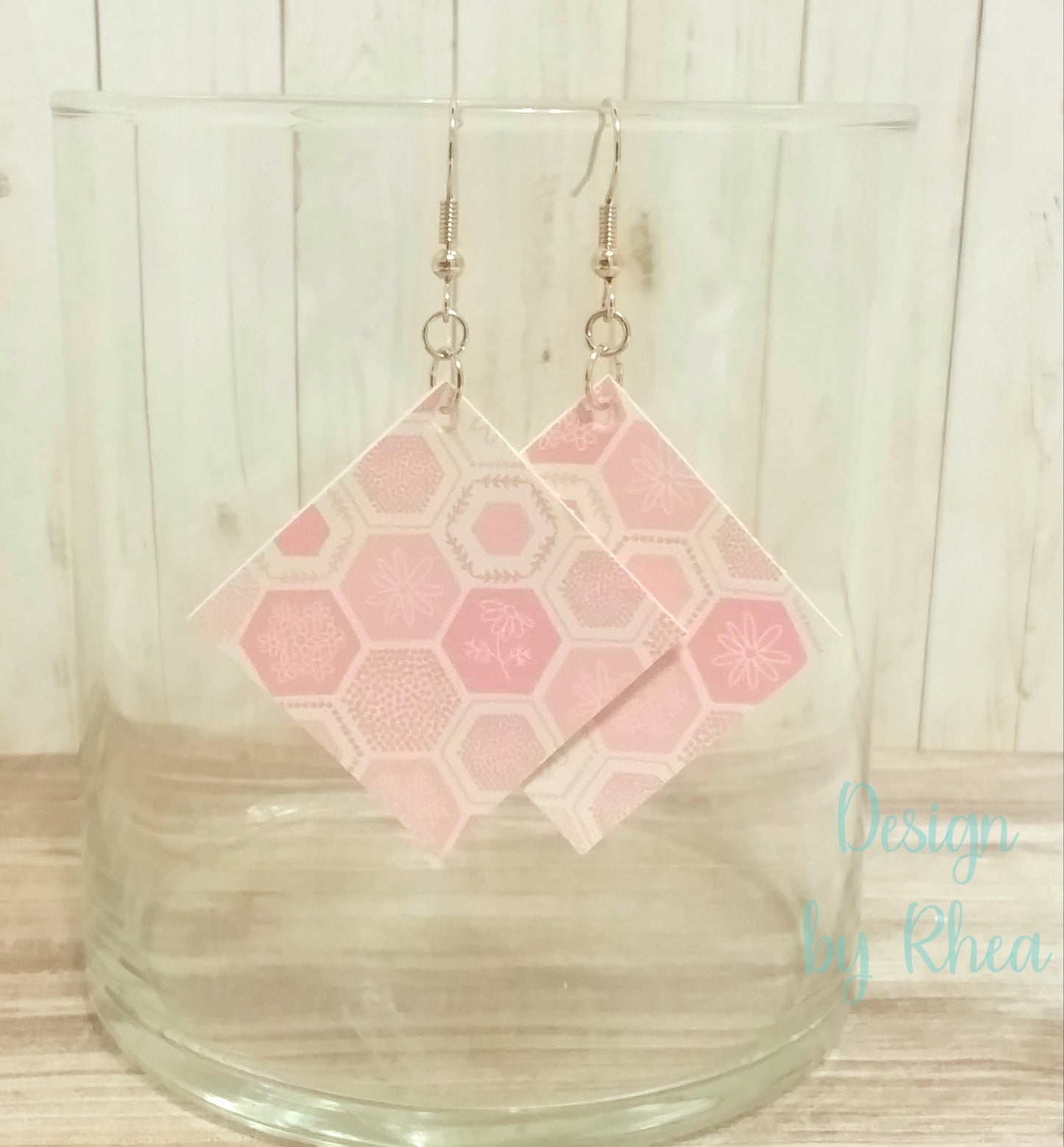 Faux Leather Diamond Drop Earrings