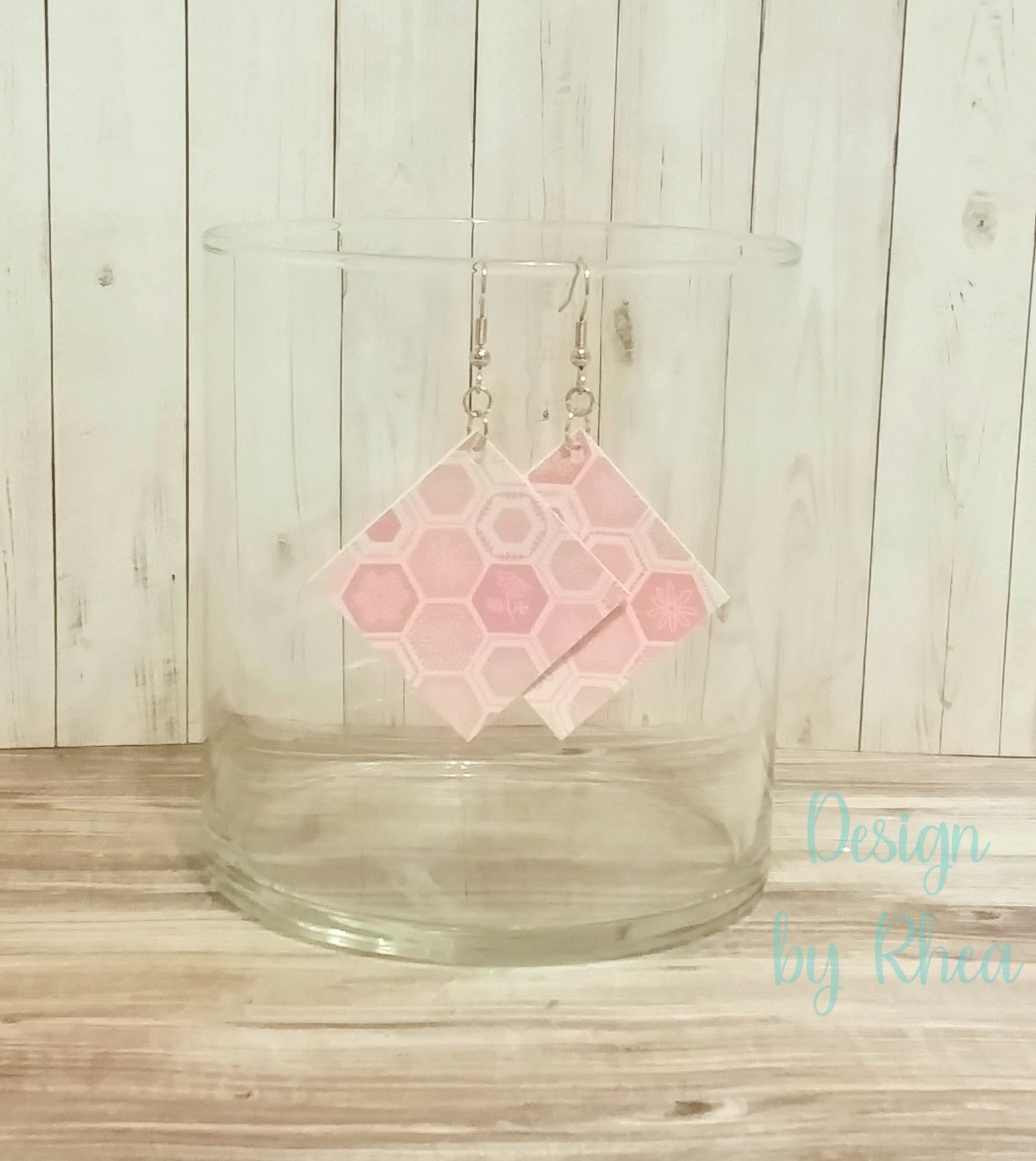 Faux Leather Diamond Drop Earrings