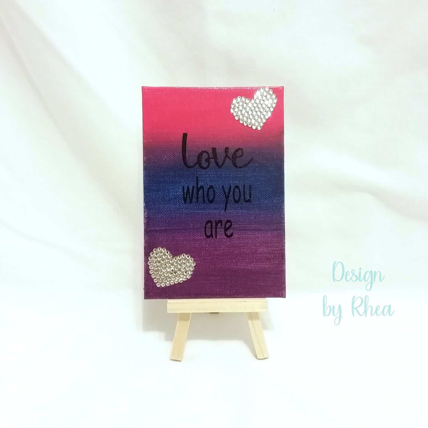 Pride "Love Who You Are" Hand-Painted Canvas with Easel
