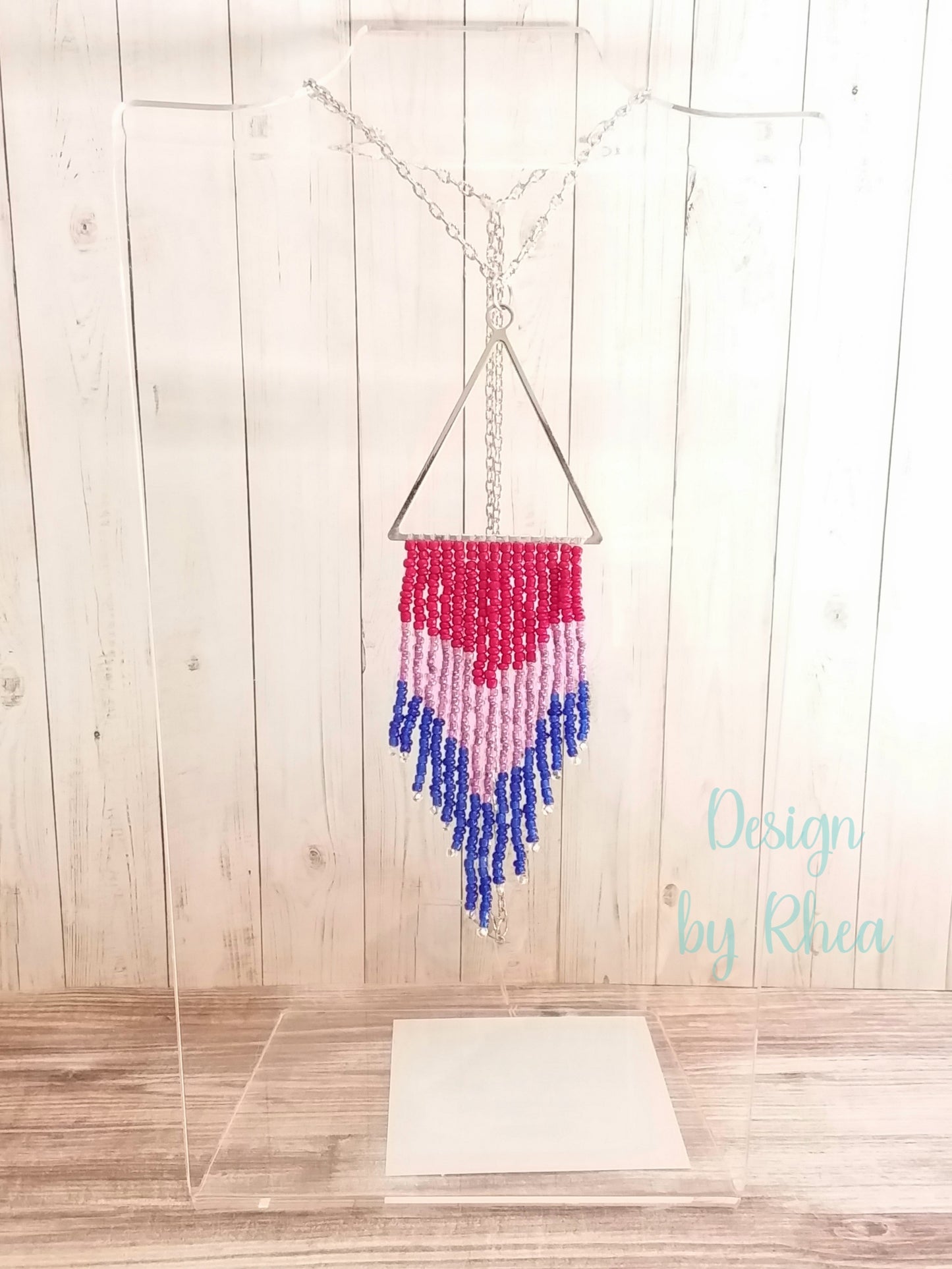 Pride Flag Seed Bead Fringe Statement Necklace