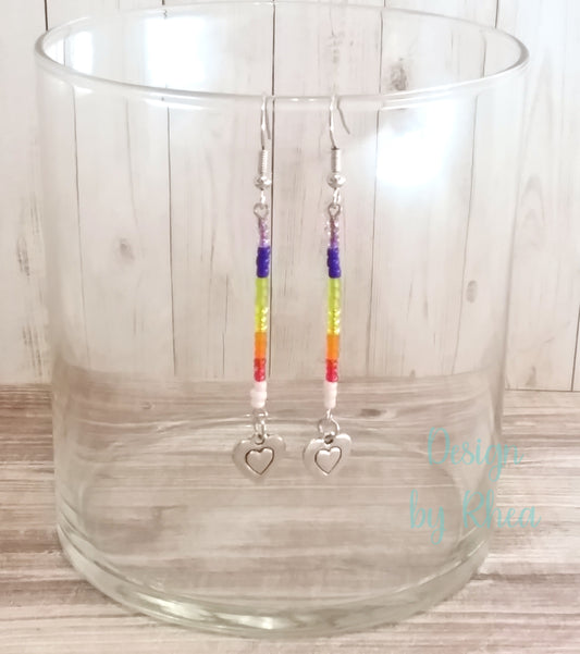 Pride Seed Bead Drop Earrings