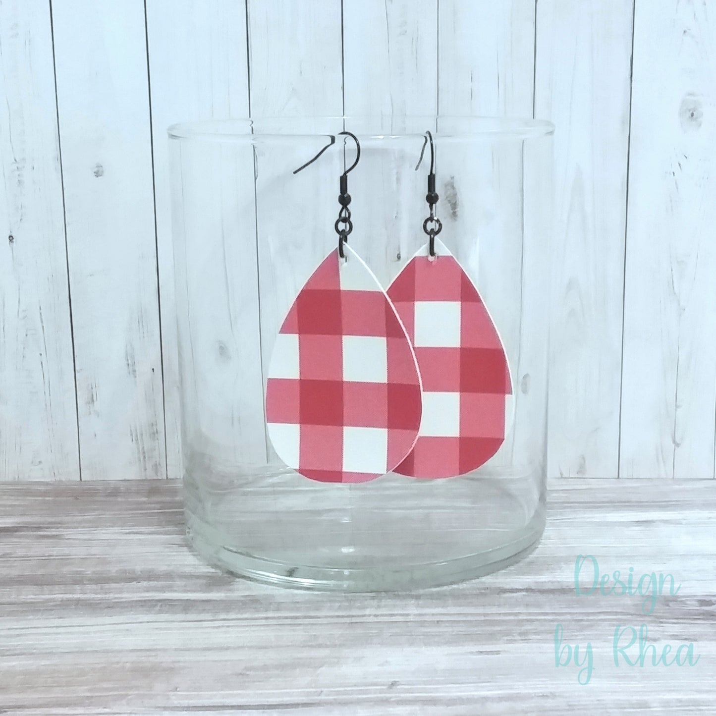 Patterned Faux Leather Teardrop Earrings