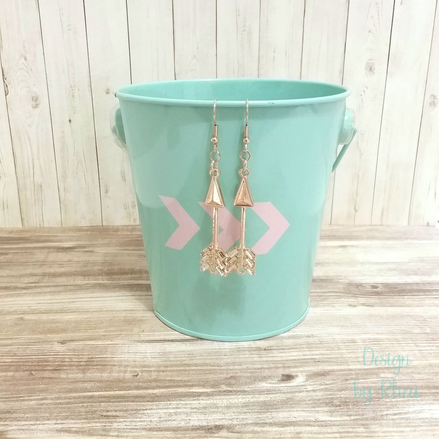 Rose Gold Arrow Drop Earrings