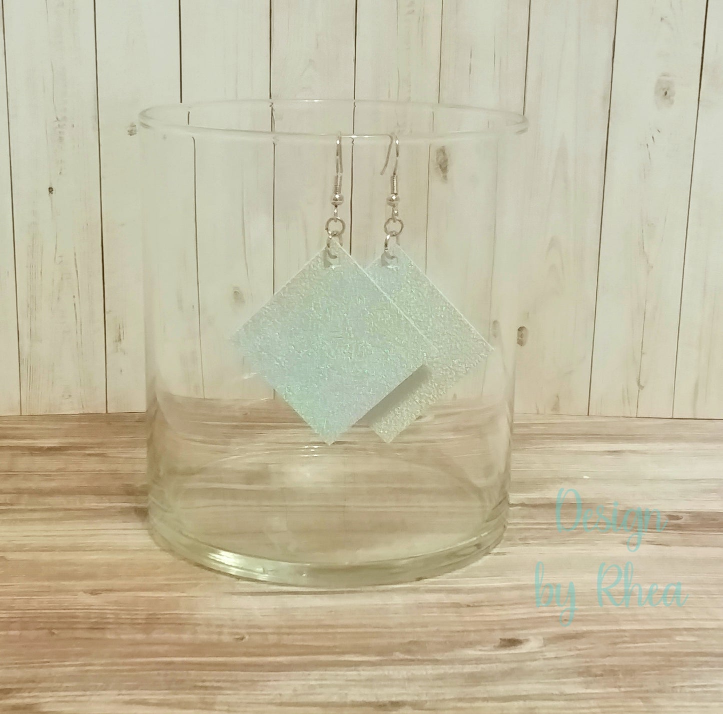 Faux Leather Diamond Drop Earrings