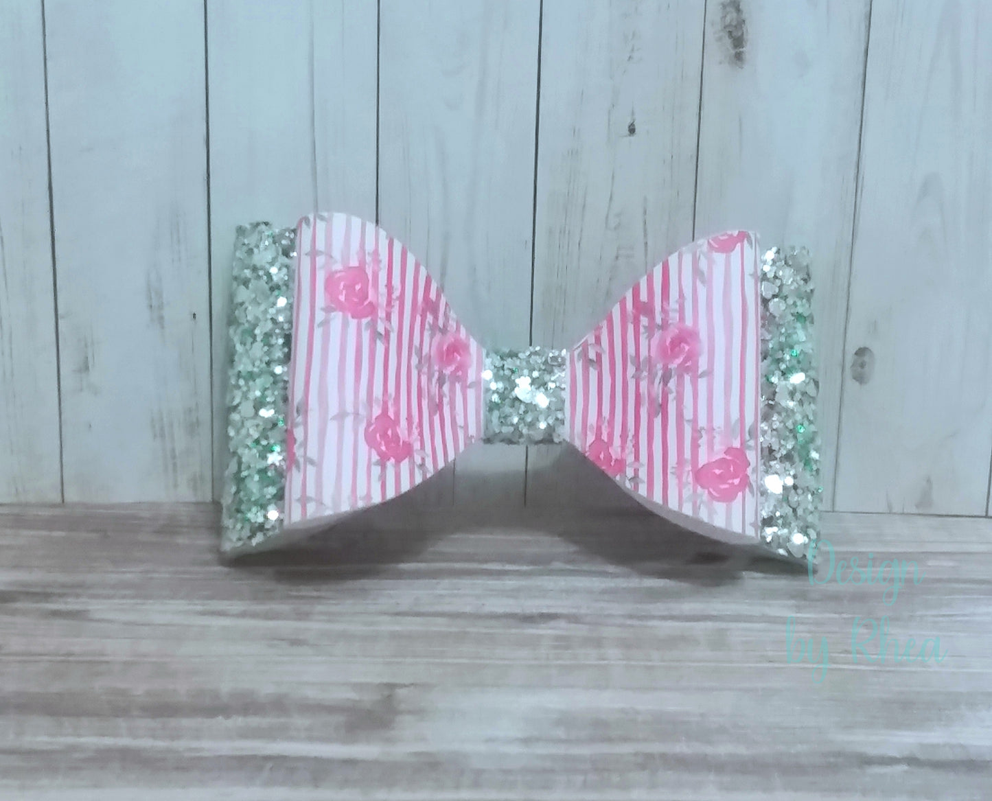 Stormy Gardens Faux Leather Hair Bow