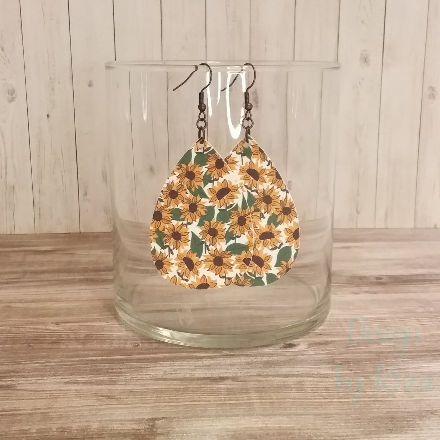 Patterned Faux Leather Teardrop Earrings