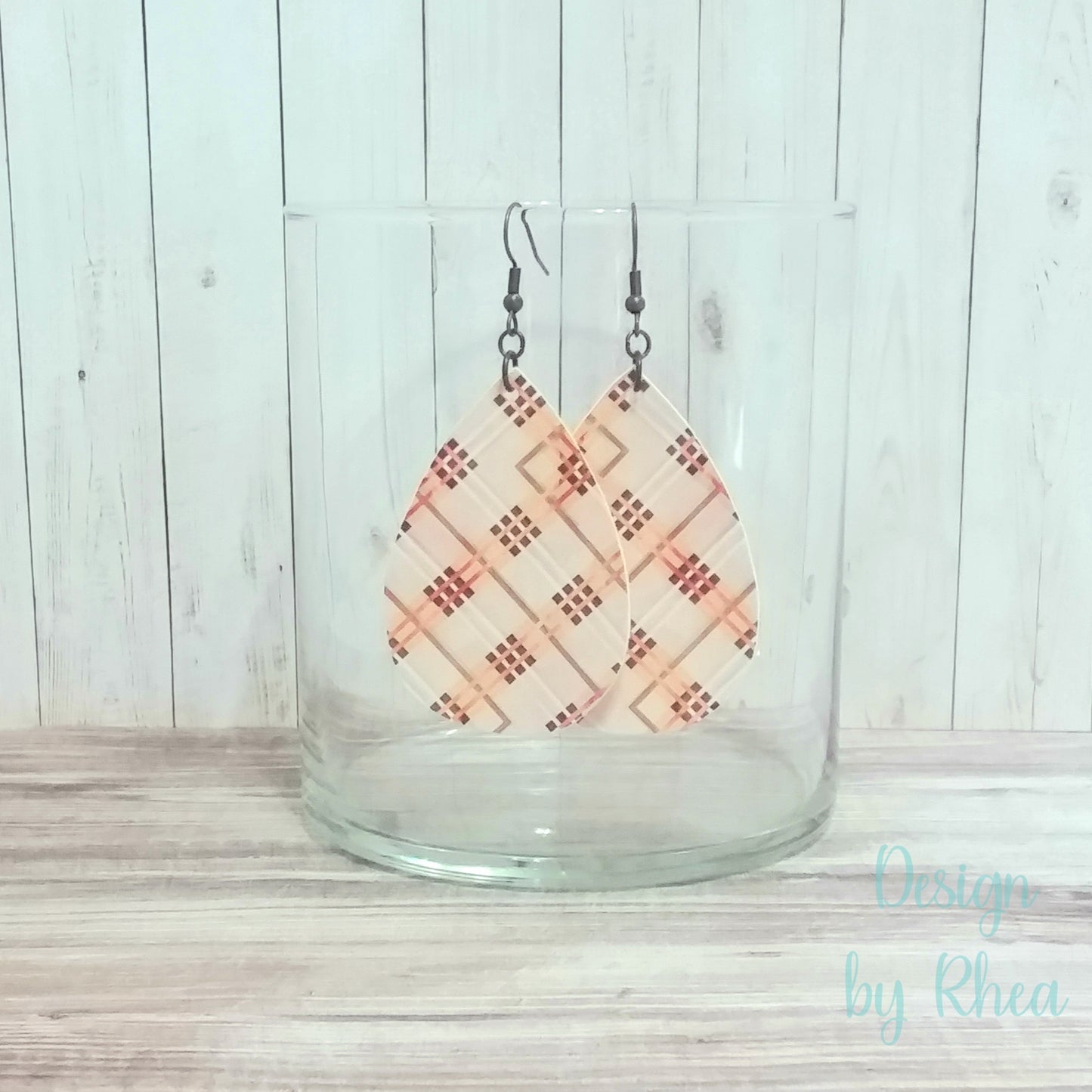 Patterned Faux Leather Teardrop Earrings